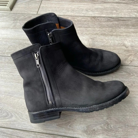 FRYE Natalie Double Zip Italian Nubuck Leather Bootie - Picture 7 of 15